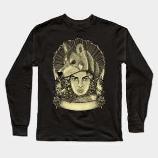 Wolf and Woman Long Sleeve T-Shirt
